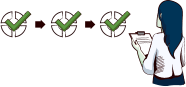 Illustration of someone looking at check marks on their process to-do list