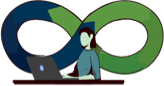 Illustration of someone sitting at a laptop in front of an infinite loop